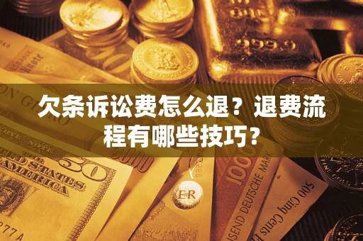 北京欠条诉讼费怎么退？退费流程有哪些技巧？
